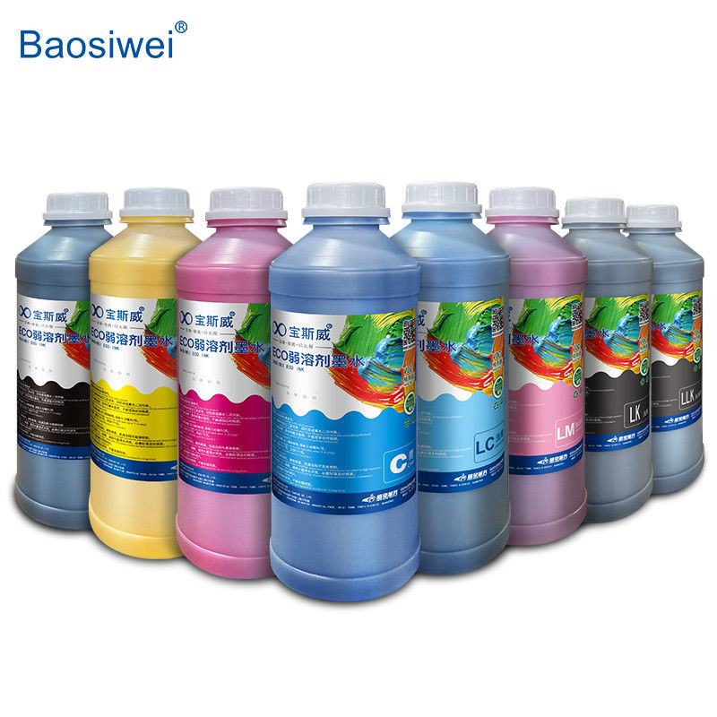 Tinta de disolvente ecológico Baosiwei adecuada para varios cabezas de impresión / 8 color